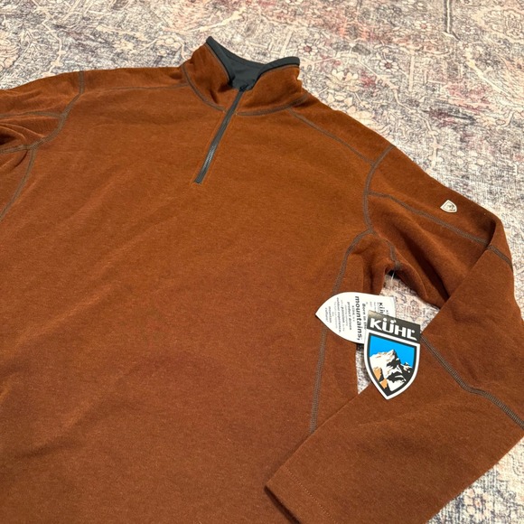KÜHL KUHL Revel 1/4 Zip Pullover Men's XL Red Rock Fleece Hiking Outdoor NWT - Picture 4 of 5